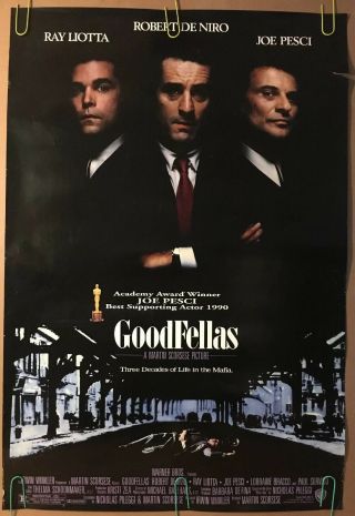 Vintage Poster 1990 Goodfellas Movie Promo Pin - Up 1990s Martin Scorsese