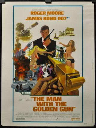 The Man With The Golden Gun 1974 Orig 30x40 Movie Poster Bond 007,  Roger Moore