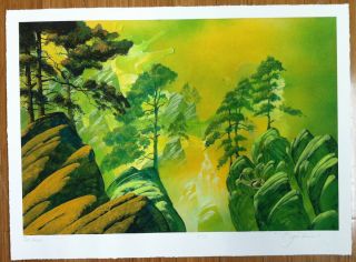 Yes Roger Dean The Leap Autographed Signed Limited Edition Litho 15/50 Poster