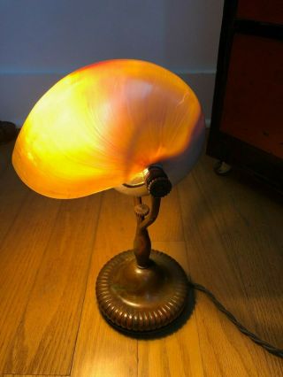 Signed Tiffany Studios Nautilus Lamp 10