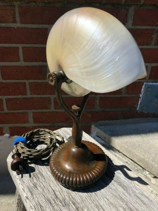 Signed Tiffany Studios Nautilus Lamp 2