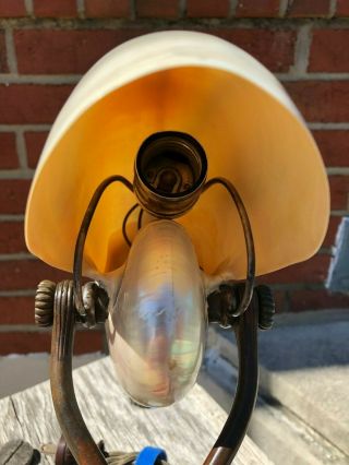 Signed Tiffany Studios Nautilus Lamp 4