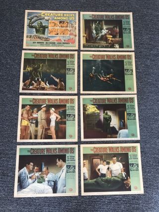 Full Set Of 1956 The Creature Walks Among Us Lobby Cards Monster Holloween