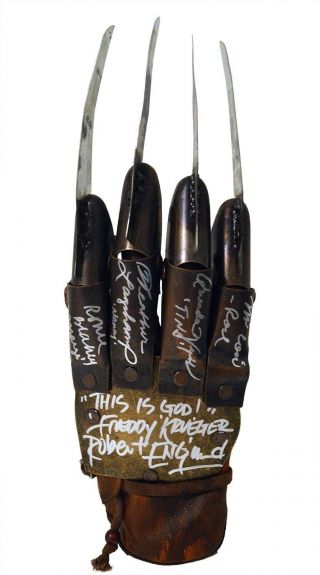 Robert Englund Freddy Krueger Autographed Cast Nightmare Elm St Glove Asi Proof