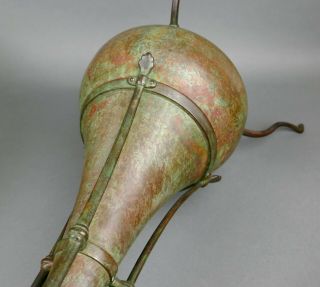 Fine Circa 1910 Antique Tiffany Studios Leaded Glass Shade Bronze Base Oil Lamp 8