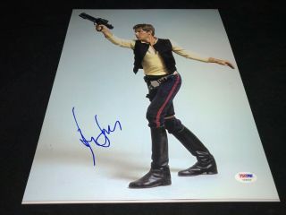 Harrison Ford Han Solo Star Wars Young Signed 11x14 Photo Psa Loa