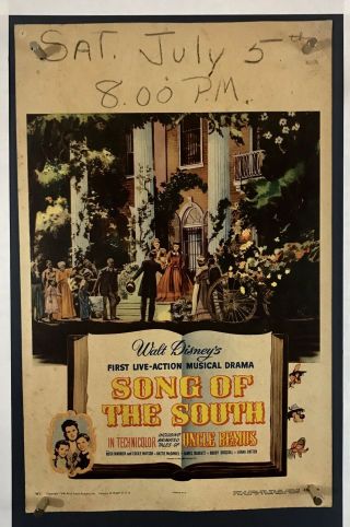 Song Of South Movie Poster (good, ) Window Card 