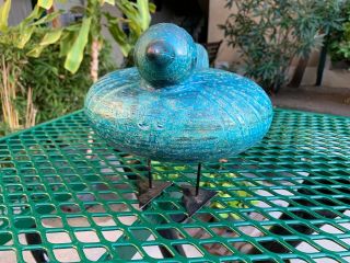 Bitossi Aldo Londi Rimini Blue Mid - Century Modern Pottery Italy Bird Duck