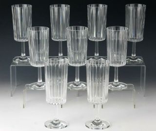 Set Of 9 Baccarat French Art Glass Crystal Harmonie Bourgogne Wine Glasses Dms