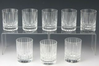 Set Of 8 Baccarat French Art Glass Crystal Harmonie Flat Tumbler Glasses Nr Dms