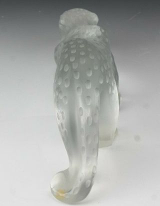 Signed LALIQUE French Art Glass ZEILA Creeping Panther Frosted Figurine NR DMS 3