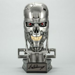 Arnold Schwarzenegger Autographed Terminator T - 800 Endoskeleton 1:1 Scale Bust 4