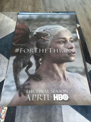 Rare Game Of Thrones Bus Shelter Poster Daenerys Targaryen And Dragon