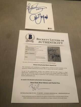 Autographed Simon And Garfunkel Cut Signature Beckett Certified Signed Letter