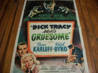 Dick Tracy Meets Gruesome Poster Boris Karloff 1947