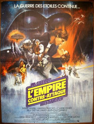 France Billboard Star Wars Empire Strikes Back 1980 French Movie Poster Rare
