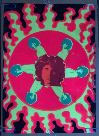 Jim Morrison The Doors Vintage Blacklight Poster Black Light 1960’s