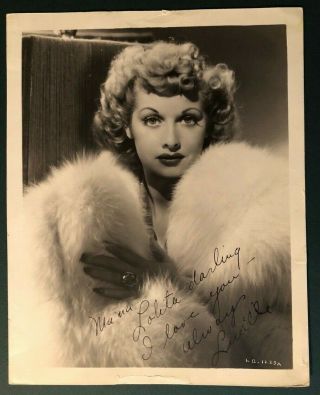 Lucille Ball Exceptional 1 - Of - A - Kind Rare Early 8x10 Signed To Desi 