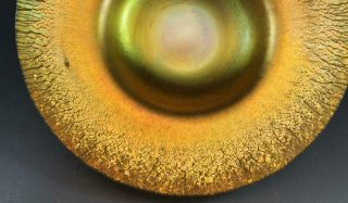 C1900 L.  C.  Tiffany Gold Lustre Favrile Art Glass Compote Pedestal Console Bowl 4