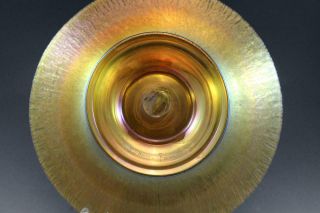 C1900 L.  C.  Tiffany Gold Lustre Favrile Art Glass Compote Pedestal Console Bowl 7