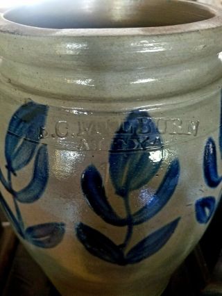Decorated Antique Stoneware Crock (B.  C.  Milburn) Alexandria,  Va. 7