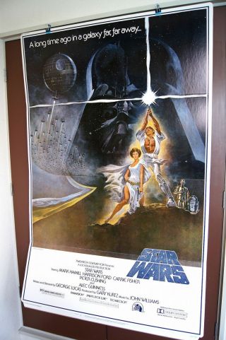 Us Nss Issued George Lucas Star Wars 1977 Style - A Theatrical Standee Rare