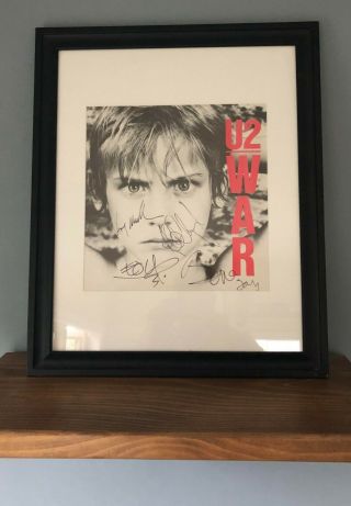 U2 // Framed Autographed War Album by ENTIRE BAND - Authentic & from me 2