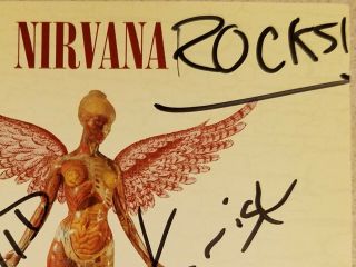 NIRVANA IN UTERO COBAIN SIGNED CD AUTOGRAPH BY ALL 3 WITH 5