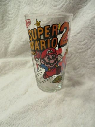 Vintage 1989 Nintendo Mario Bros 2 Drinking Glass