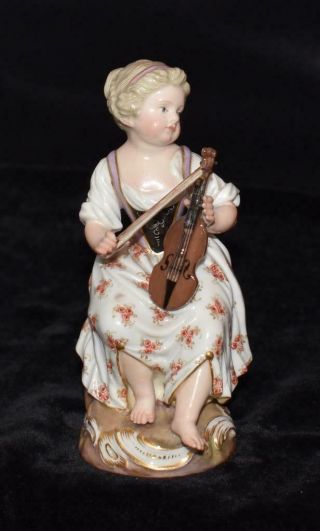 Meissen Figurine - Girl With Violin - Model 2570 - Girl Orchestra Series - Exc