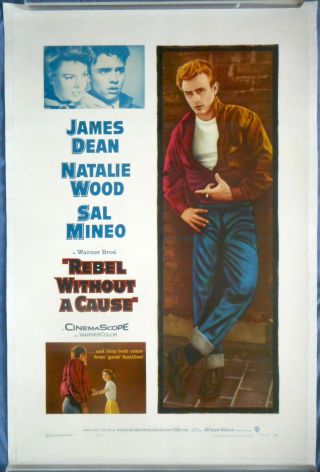 REBEL WITHOUT A CAUSE MOVIE POSTER James Dean Natalie Wood Sal Mineo 1sht 3