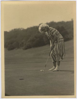 Jean Harlow Playing Golf @ Riviera Country Club 1933 Vintage Large Photograph