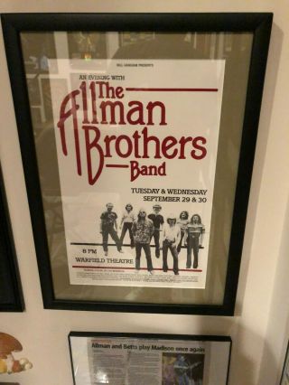 Allman Brothers Poster From Early 1980s Framed