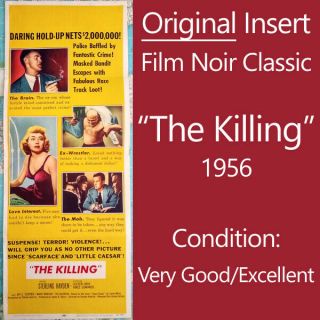 Orig 1956 Stanley Kubrick " The Killing " Insert - Sterling Hayden Coleen Grey