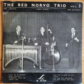Ultra Rare Jazz 10 " Lp The Red Norvo Trio Vol 3 Og French Vogue Swing M 33.  332
