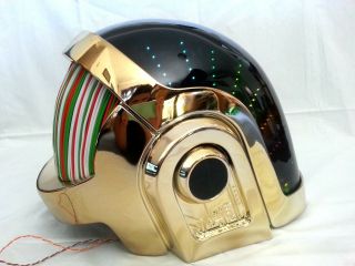 Volpin Daft Punk Helmet,  Gold Chrome WITH complete LEDs kit DJ PARTY EVENTS 2