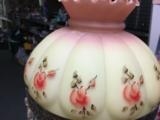 Fenton Hand Painted Lamp With Prisms Lights Top & Bottom 3