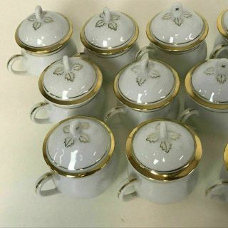 Set of 12 Old Paris Porcelain Pot - De - Creme 4