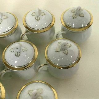 Set of 12 Old Paris Porcelain Pot - De - Creme 5