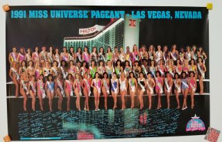 Vintage Rare 1991 Miss Universe Pageant Swimsuit Poster Las Vegas Lupita Jones