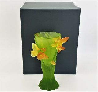 Daum France Vase Moyen Modele Jonquilles Pdv Medium Daffodil Vase Crystal 01821