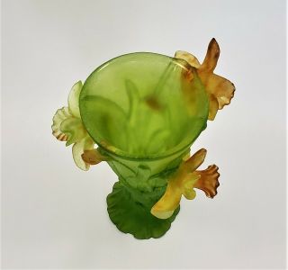 Daum France Vase Moyen Modele Jonquilles PDV Medium Daffodil Vase Crystal 01821 6