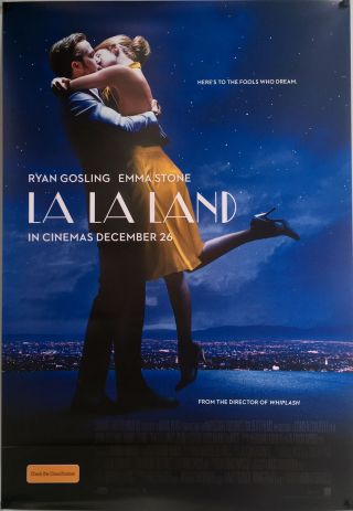 La La Land 2016 Australian Movie Poster - Ryan Gosling Double Sided