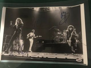 Psa Signed Led Zeppelin Photo Jimmy Page Robert Plant John Paul Jones Rare Band 3