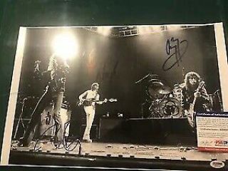 Psa Signed Led Zeppelin Photo Jimmy Page Robert Plant John Paul Jones Rare Band 8