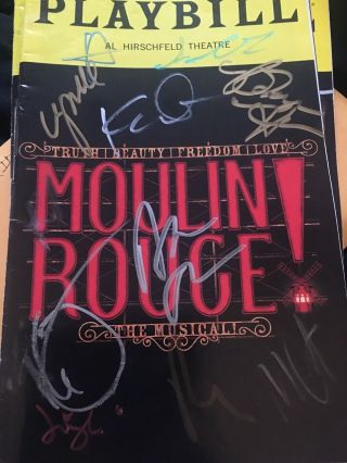 Moulin Rouge Karen Olivo Aaron Tveit Cast Signed Musical Broadway Playbill