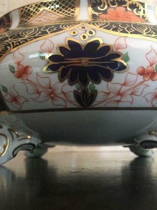 Old Imari 1128 Holiday Tureen Royal Crown Derby Rare FOOTED Covered Serving Bowl 5