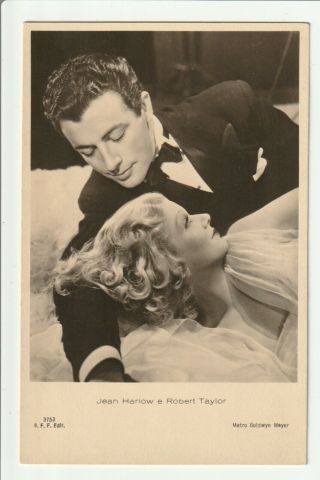 Jean Harlow & Robert Taylor 1930s Photo Postcard