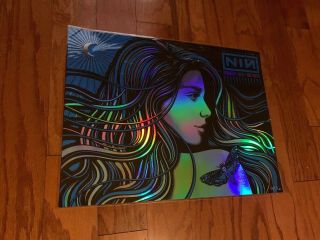 Nine Inch Nails Brooklyn,  Ny 2018 Rainbow Foil Poster By Todd Slater