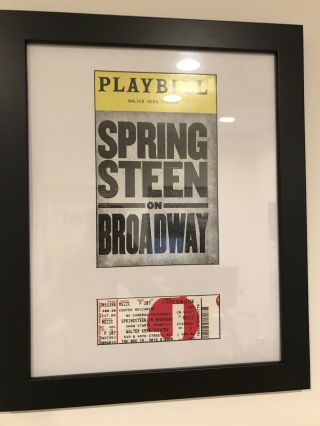 Framed Springsteen On Broadway Playbill And Ticket Stub Nyc